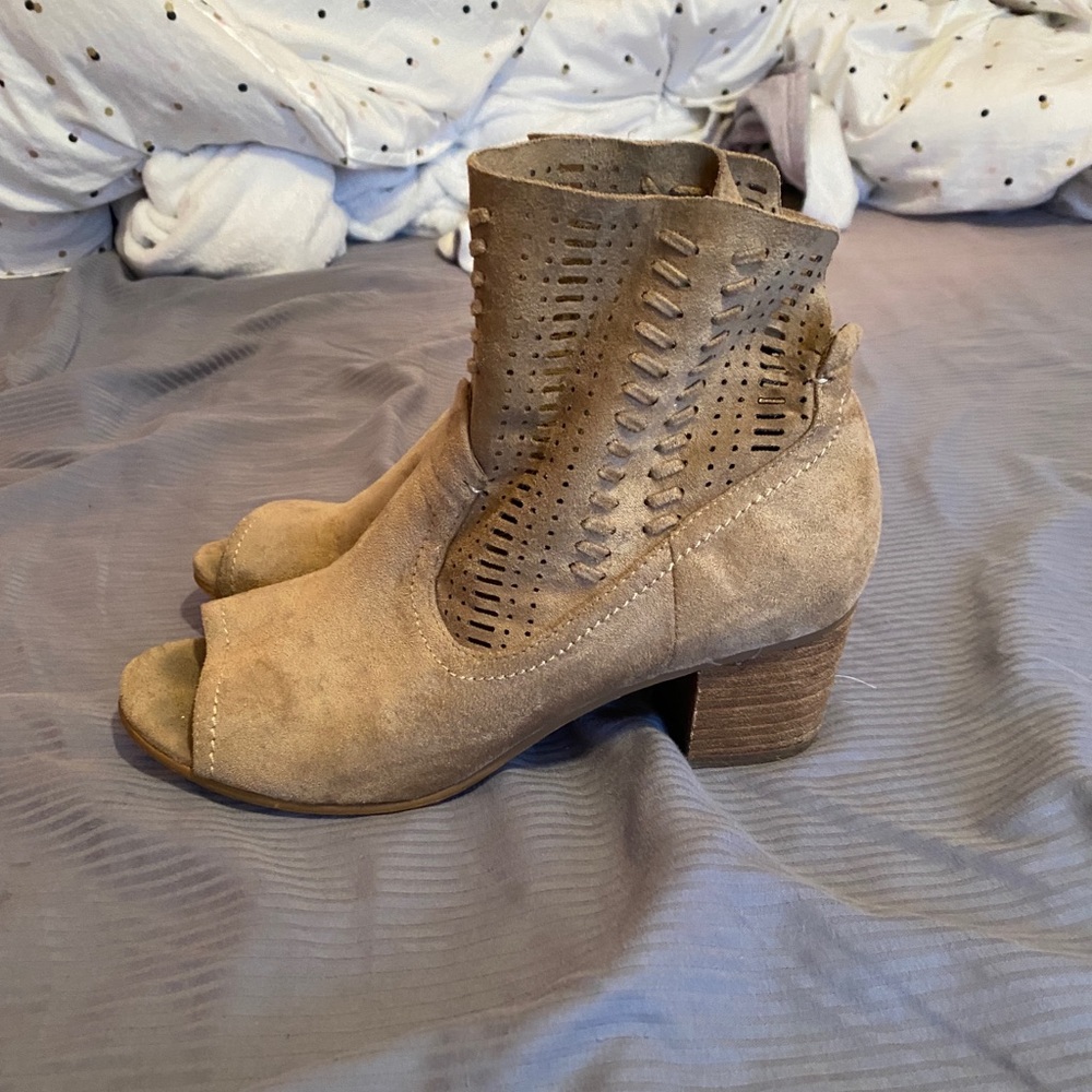 Buckle open toe booties